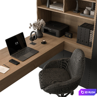 Home Office - Office Furniture 573 3D Model Vray, Corona
