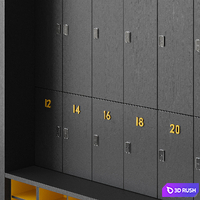 Lockers Set-2 3D Model Vray, Corona