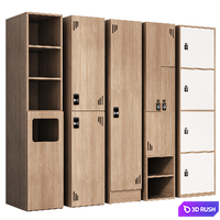 Locker room lockers 006 3D Model Corona
