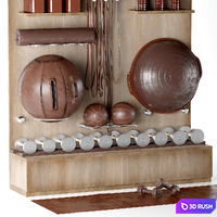 Home Gym Decoration Set 43 3D Model Vray