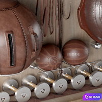 Home Gym Decoration Set 43 3D Model Vray