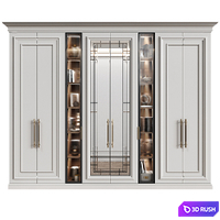 Modular wardrobe in neoclassical style 10 3D Model Vray, Corona