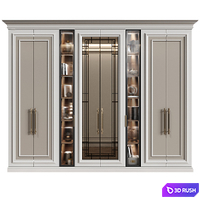 Modular wardrobe in neoclassical style 10 3D Model Vray, Corona
