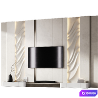 TV wall with soundbar 002 3D Model Corona