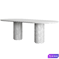 Toron Oval Mahogany Wood Dining Table 3D Model Corona