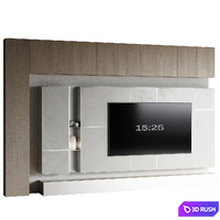 TV wall set 01 3D Model Vray, Corona
