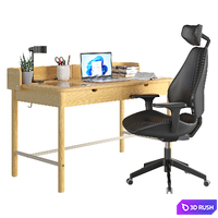 Desk and chair Ridspo and Gruppspel 3D Model Vray, Corona