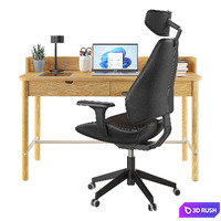 Desk and chair Ridspo and Gruppspel 3D Model Vray, Corona