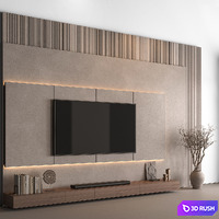 TV Wall Concrete - Set 161 3D Model Vray, Corona