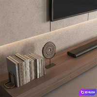 TV Wall Concrete - Set 161 3D Model Vray, Corona