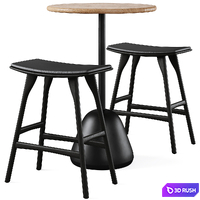 High bar table Saura and bar stool Osso 3D Model