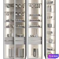 Set of display cases of different widths_2 3D Model Corona