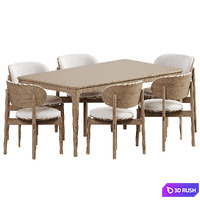 Re volve Chair, Rectangular dining table 3D Model Vray, Corona