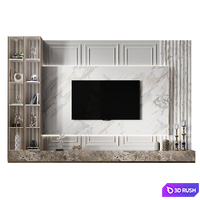 TV Wall 62 3D Model Corona