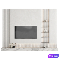 Tv Wall Set 003 KM 3D Model Corona