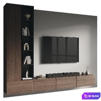 TV wall set 121 3D Model Corona