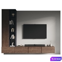 TV wall set 121 3D Model Corona