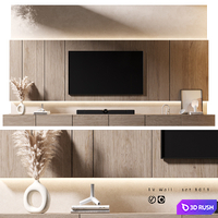 TV Wall | Set 1011 3D Model Vray, Corona