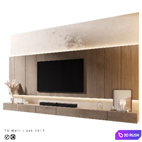 TV Wall | Set 1011 3D Model Vray, Corona