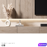 TV Wall | Set 1011 3D Model Vray, Corona