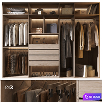 Furniture Composition | 550 | Wardrobe 3D Model Vray, Corona