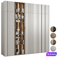 Modular wardrobe in a modern minimalist style 90 3D Model Vray, Corona