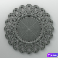 Round Mirror Frame 01 3D Model Vray