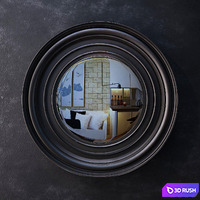 Mirror Round Sutton Convex Mirror 3D Model Vray