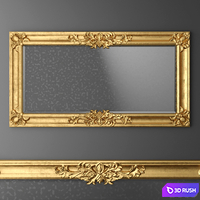 Mirror, baroque, gold, frame, wall decor, luxury, carving, frame 3D Model Vray