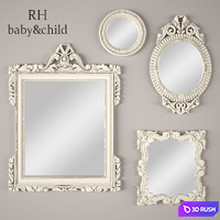 VINTAGE HAND-CARVED MIRRORS 3D Model Vray