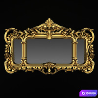 Chippendale Gilt Mantle Mirror Rococo 3D Model Vray