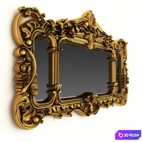 Chippendale Gilt Mantle Mirror Rococo 3D Model Vray
