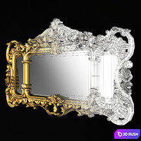 Chippendale Gilt Mantle Mirror Rococo 3D Model Vray