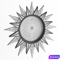 Silver mirror "Sun" ZARA HOME 3D Model Vray