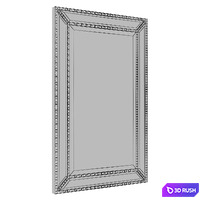 Beveled Beaded Accent Wall Mirror 3D Model Vray