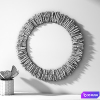 Pottery barn NATURAL DRIFTWOOD MIRROR - ROUND 3D Model Vray