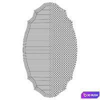 Blaisdell Horizontal Gold Wall Mirror WRLO8574 3D Model Vray