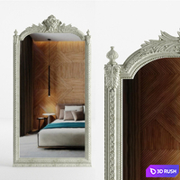 Baroque floor carved mirror 3D Model Vray