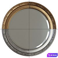 Round mirror in a frame 3D Model Corona