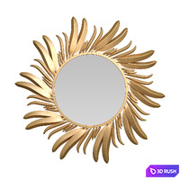 Folium Contemporary Gold Leaf Mirror 3D Model