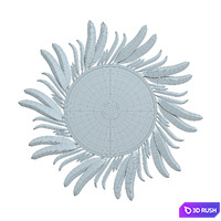 Folium Contemporary Gold Leaf Mirror 3D Model Corona