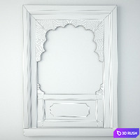 Antique Rajasthan Balcony Mirror 3D Model Vray