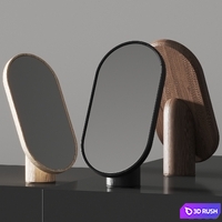 Tre Product Woodturn Table Mirrors 3D Model Vray, Corona