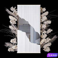 Art wall _ dried flowers 3D Model Vray, Corona