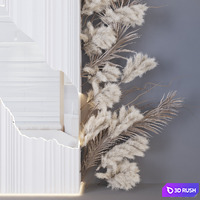 Art wall _ dried flowers 3D Model Vray, Corona