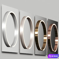 Occhio Mito Sfera Su Wall Mirrors 3D Model Vray, Corona