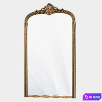Scandinavian retro mount mirror 3D Model Vray