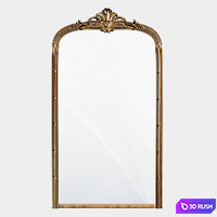 Scandinavian retro mount mirror 3D Model Vray