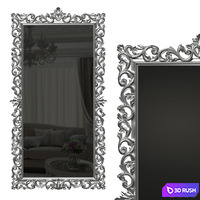 Floor mirror in a carved frame (baguette) 3D Model Corona