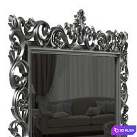 Floor mirror in a carved frame (baguette) 3D Model Corona